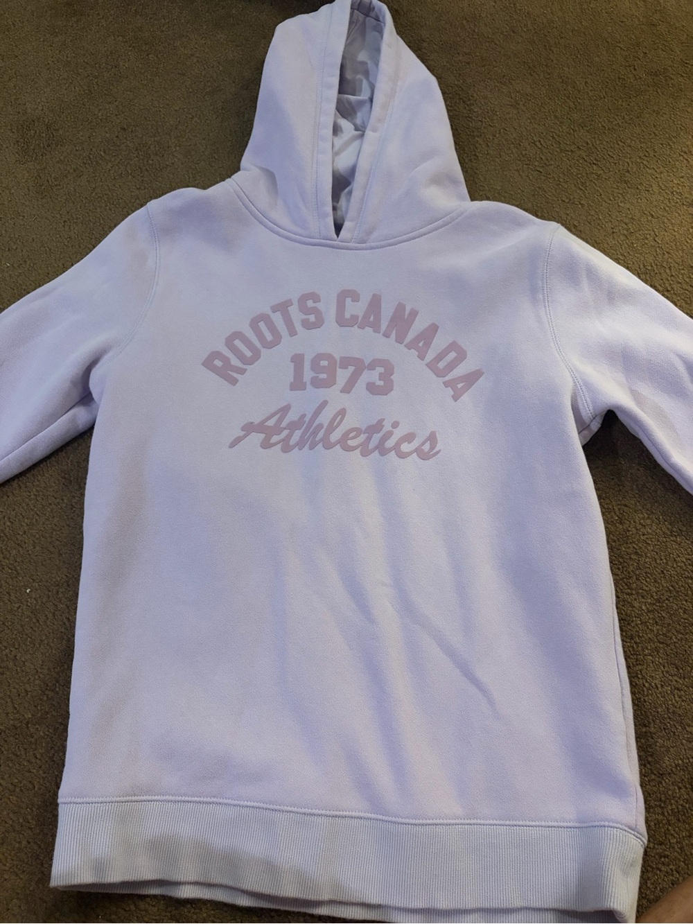 Roots Lavender Crewneck Hoodie with Faded Pink Logo